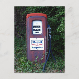 Mobil Gas Pump Postcard