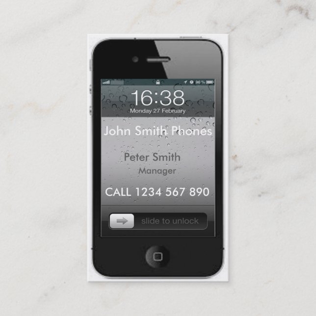 Mobil Phone Business card (Front)