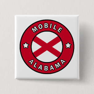 Mobile Alabama 2 Inch Square Button