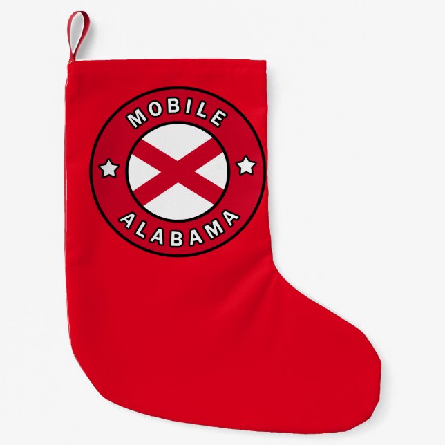 Mobile Alabama Small Christmas Stocking (Front)