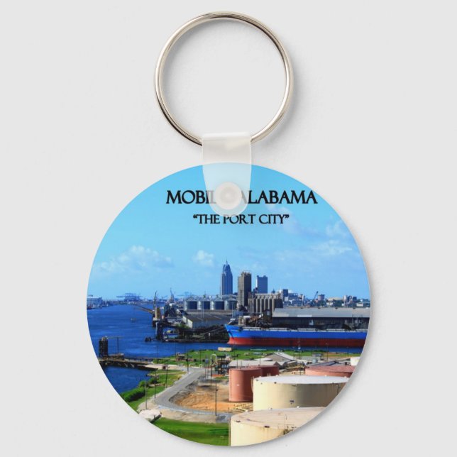 MOBILE, ALABAMA - The Port City Keychain (Front)
