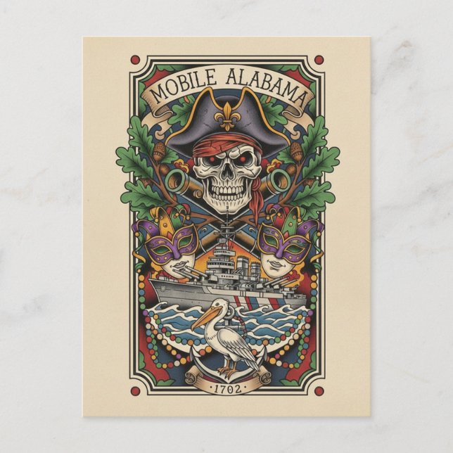 Mobile Alabama Travel Postcard (Front)