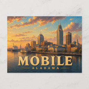 Mobile Alabama Vintage Travel Postcard