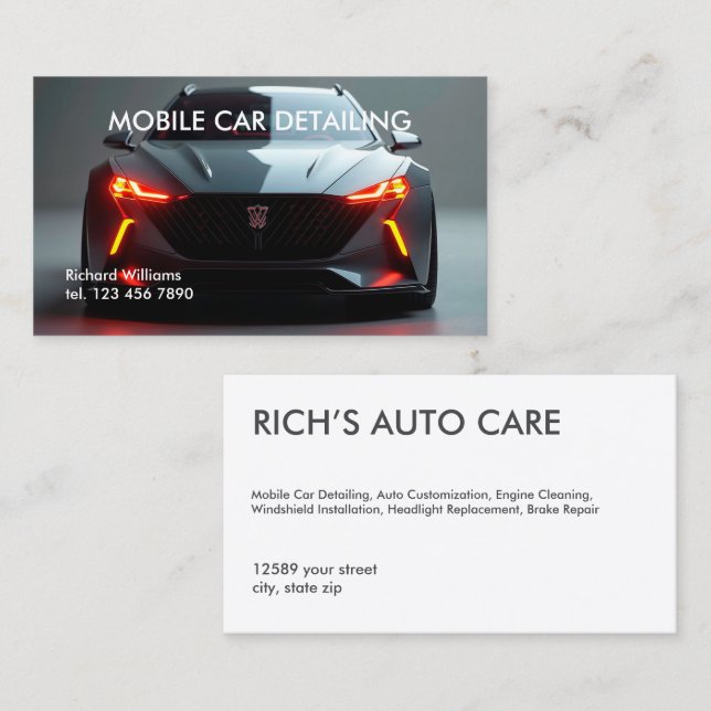 Mobile Auto Detail Business Card (Front/Back)