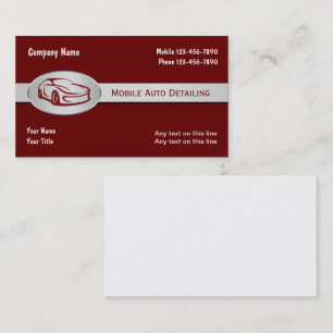 Mobile Auto Detailing Services Business Card