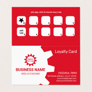 Mobile Auto Mechanic Loyalty & Appointment Card