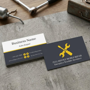 Mobile Auto Repair Mechanic 2-Sided Business Card