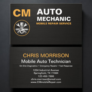 Mobile Auto Service & Car Repair Mechanic Business Card