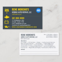 Mobile Automobile Car Repair Mechanic 2 Sided Busi