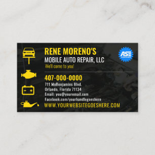 Mobile Automobile Car Repair Mechanic 2 Sided Busi Business Card