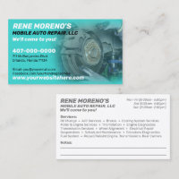 Mobile Automobile Car Repair Mechanic 2 Sided