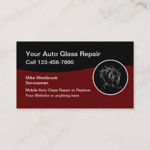Mobile Automotive Windshield Repair Services Business Card