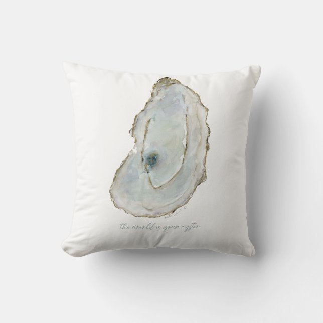 Mobile Bay Oyster-1 Throw Pillow (Front)