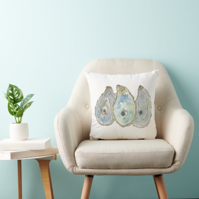 Mobile Bay Oysters-3 Throw Pillow (Chair)
