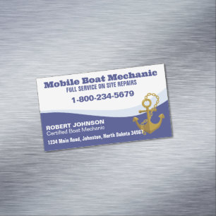 Mobile Boat Mechanic Magnetic Business Card