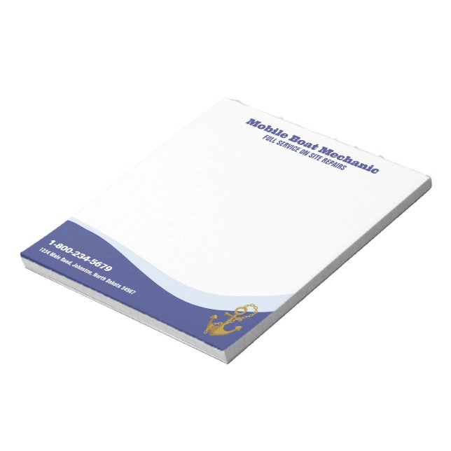 Mobile Boat Mechanic Notepad (Rotated)