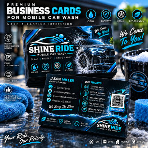 Mobile Car Wash Business Card   Auto Detailing Pro
