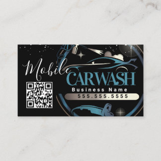 Mobile Car Wash Detail - Business Logo QR Code Business Card