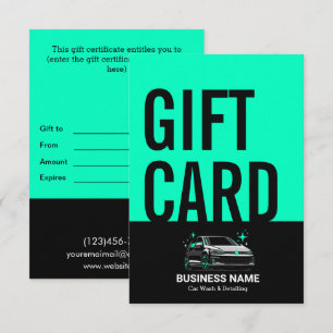 Mobile Car Wash & Detailing Custom Gift Card