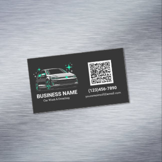 Mobile Car Wash & Detailing Custom Magnetic Business Card
