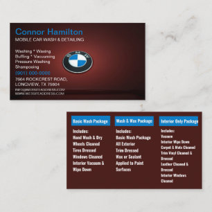 Mobile Car Wash Detailing Pressure Washing Busin Business Card