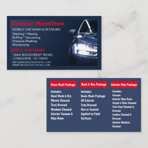 Mobile Car Wash Detailing Pressure Washing Busine Business Card