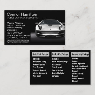 Mobile Car Wash Detailing Pressure Washing   Business Card