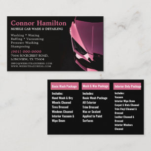 Mobile Car Wash Detailing Pressure Washing  Business Card