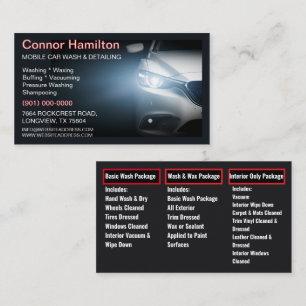 Mobile Car Wash Detailing Pressure Washing Business Card
