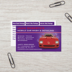 Mobile Car Wash Detailing Pressure Washing Business Card