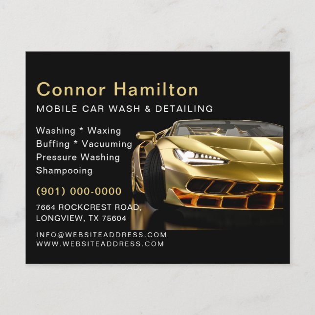 Mobile Car Wash Detailing Pressure Washing  Flyer (Front)