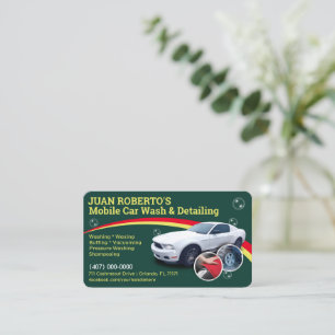 Mobile Car Wash & Detailing - Pressure Washing Tem Business Card