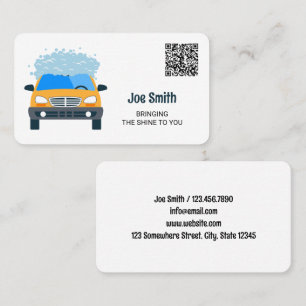 Mobile Car Washing Custom QR Business Card