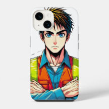 Mobile case with manga security specialist