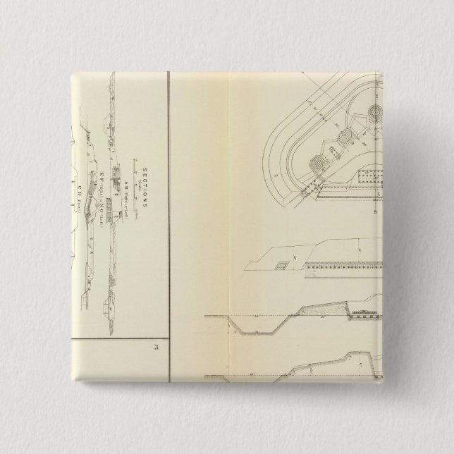 Mobile defences Alabama 2 Inch Square Button (Front)