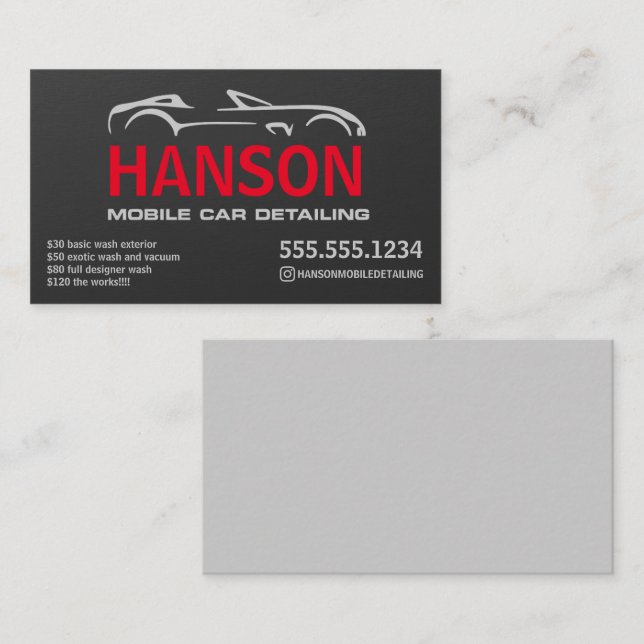 Mobile Detailing Business Card (Front/Back)