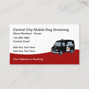 Mobile Dog Grooming Modern Business Cards