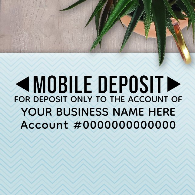Mobile For Deposit Only Basic Office Business Bank Self-inking Stamp (Creator Uploaded)