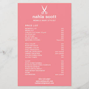 Mobile Hair Stylist Scissors Price List Coral Flyer