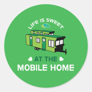 Mobile Homes   Static Caravans   New Home   Retire Classic Round Sticker