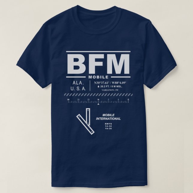 Mobile International Airport BFM T-Shirt (Design Front)