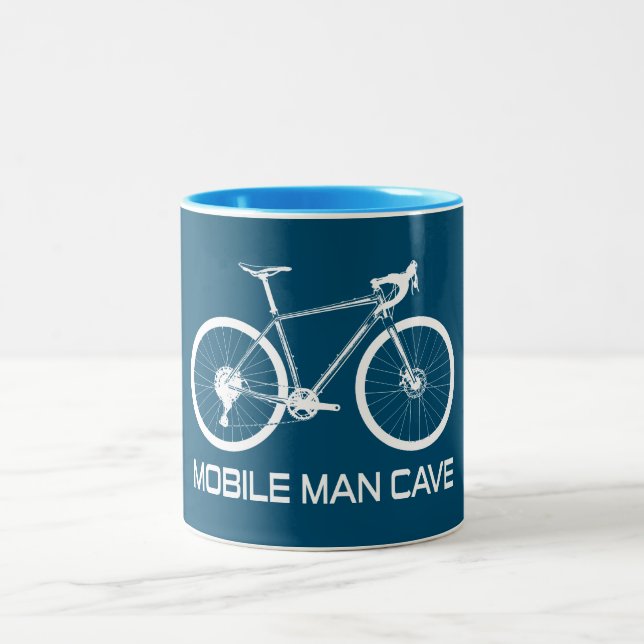 Mobile Man Cave Bike Two-Tone Coffee Mug (Center)
