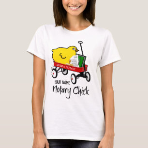Mobile Notary Chick Red Wagon Customized Name T-Shirt