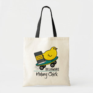 Mobile Notary Chick Riding Skateboard Delaware Tote Bag