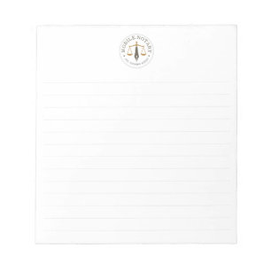 Mobile Notary Legal Signing Grey Gold Lined Notepad