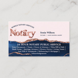 Mobile Notary & Loan Signing Agent Navy Flyer Business Card