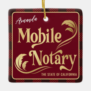 Mobile Notary Photo Christmas   Ceramic Ornament