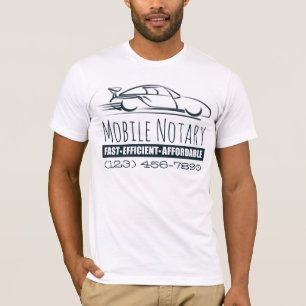 Mobile Notary Public Car Customized Phone Number T-Shirt