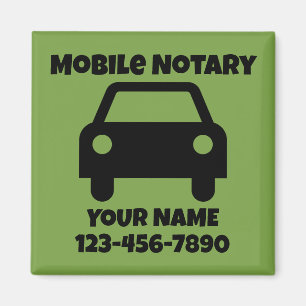 Mobile Notary Public Car Symbol Customized Magnet