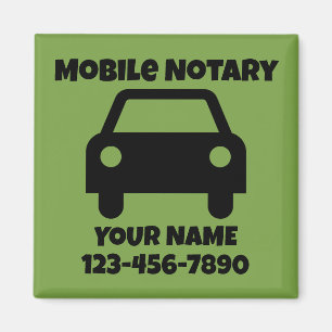 Mobile Notary Public Car Symbol Magnet